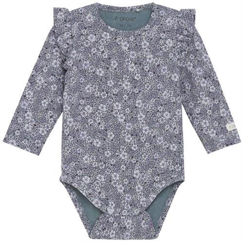 Fixoni body lilla blomster - GOTS, str. 74